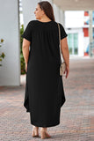 Plus Size V-Neck Short Sleeve Maxi Dress 