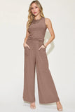 Basic Bae Full Size Ribbed Tank and Wide Leg Pants Set 