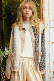 POL Leopard Exposed Seam Button Up Quilted Jacket 