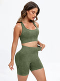 Scoop Neck Wide Strap Top and Shorts Active Set 