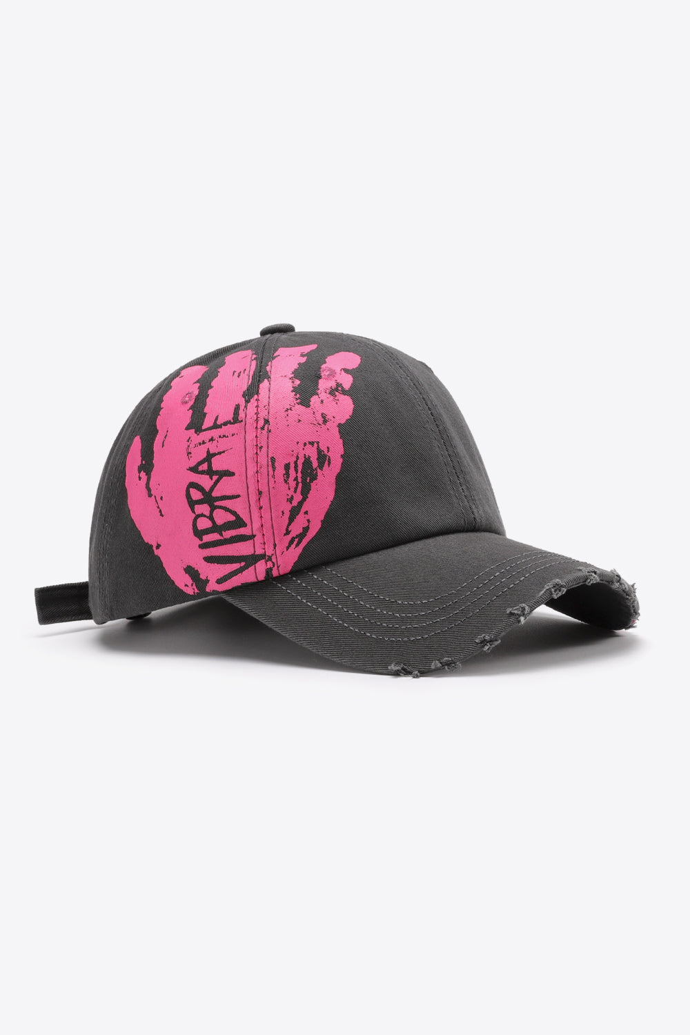 VIBRA Graphic Distressed Adjustable Baseball Cap 