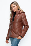 How Dare U Pocketed Zip Up Puffer Jacket with Removable Hood 