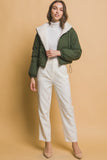 Love Tree Zip Up Cropped Hooded Sherpa Reversible Jacket 