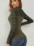 Heart Mock Neck Long Sleeve T-Shirt 
