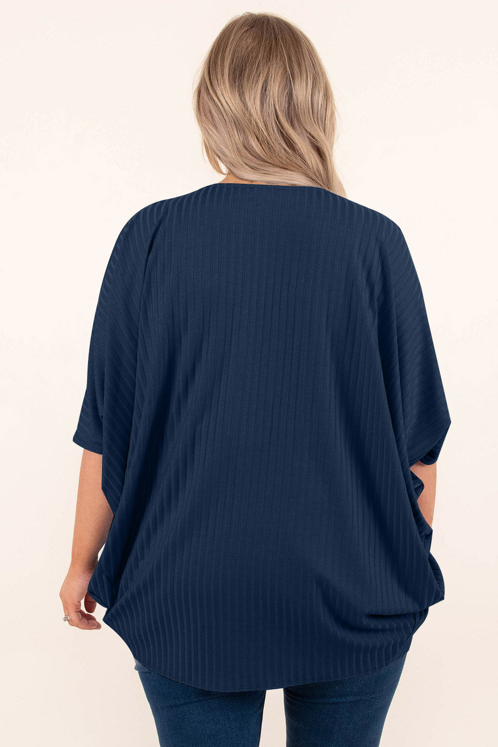 Plus Size Ribbed Cocoon Cover Up 
