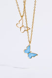 Butterfly Pendant Copper 14K Gold-Plated Necklace 