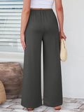 Elastic Waist Wide Leg Pants Pants