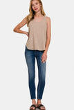 Zenana Curved Hem Round Neck Tank 