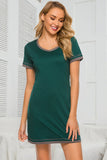 Contrast Trim Short Sleeve Lounge Dress 