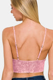Zenana Washed Ribbed Bra Padded Cami 
