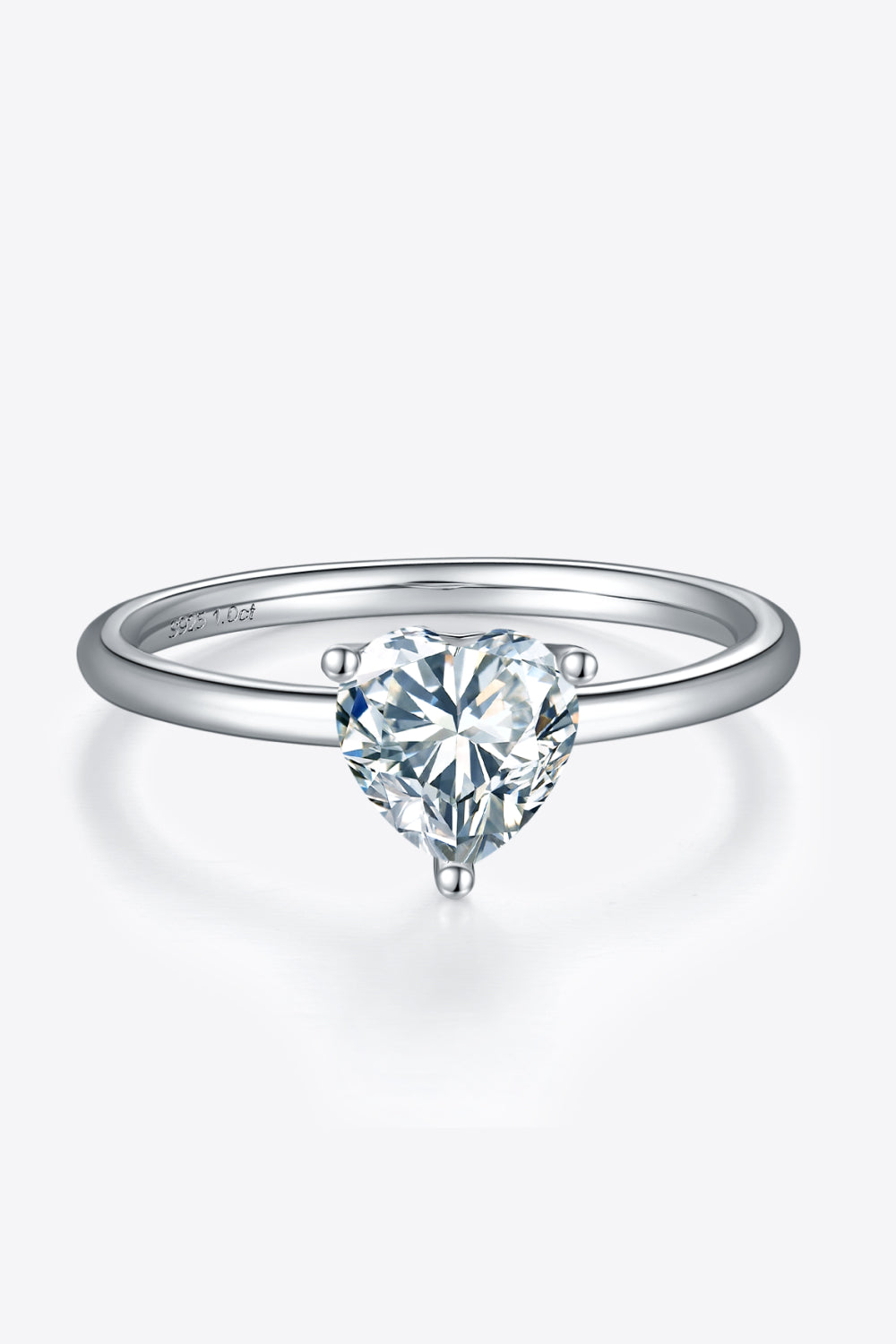 1 Carat Moissanite 925 Sterling Silver Solitaire Ring 