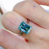 2 Carat 925 Sterling Silver Rectangle Shape Moissanite Ring 