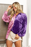 BiBi Contrast Button Up Long Sleeve Shirt 
