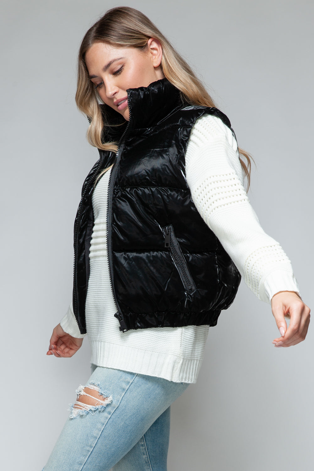 Snobbish Fine Fur Lining Quilted Vest 