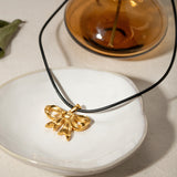 18K Gold-Plated Bow Pendant Necklace 