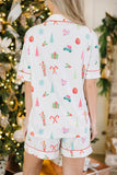 Printed Short Sleeve Top and Shorts Lounge Set Lingerie & Nightwear