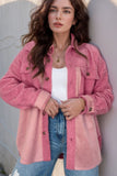 Pocketed Color Block Collared Neck Jacket 