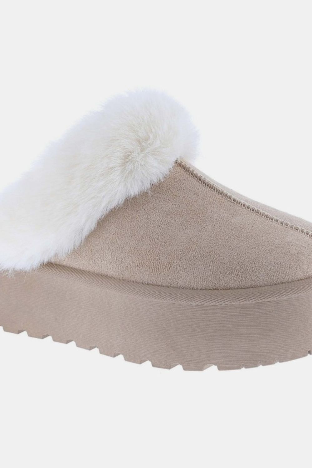 Weeboo Thick Bottom Fur Trim Snow Slippers 