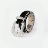 PU Leather Inlaid Rhinestone Belt 