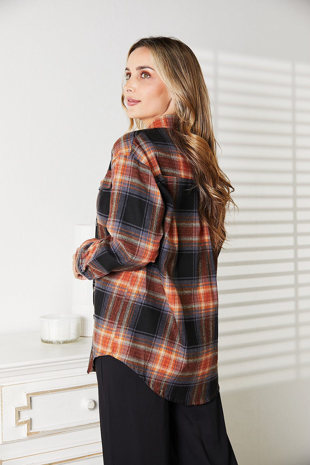 Mandy Plaid Dropped Shoulder Shirt 