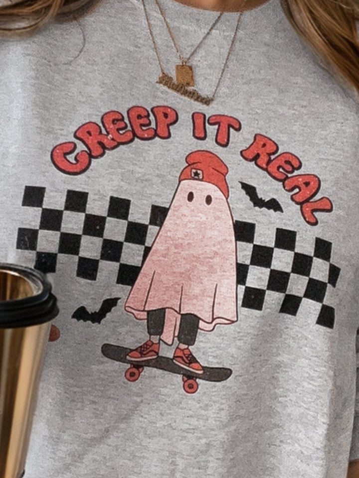 Plus Size Graphic Round Neck Long Sleeve Sweatshirt 
