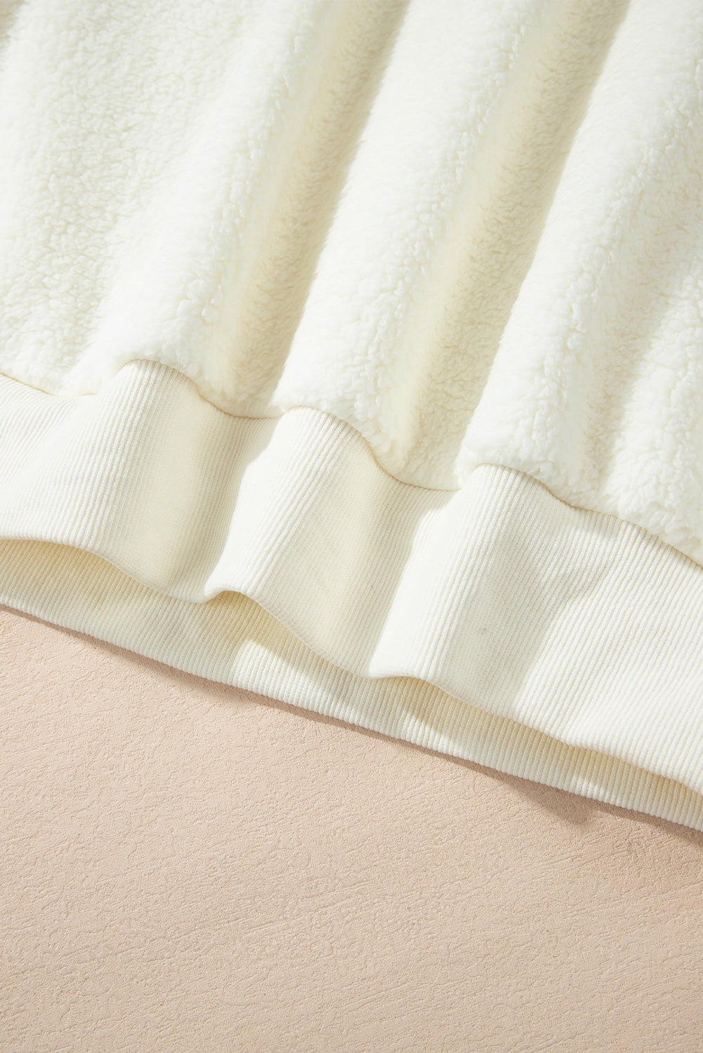 HOWDY Patched Round Neck Sherpa Sweatshirt 