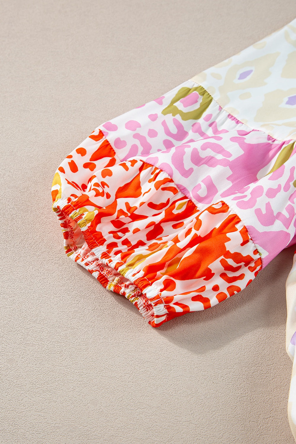 Plus Size Printed Notched Half Sleeve Dress 