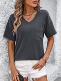 Mandy V-Neck Dropped Shoulder T-Shirt 