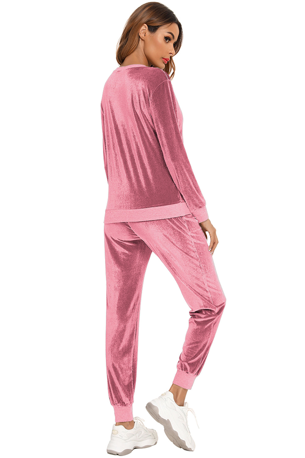 Round Neck Long Sleeve Loungewear Set with Pockets Lingerie & Nightwear