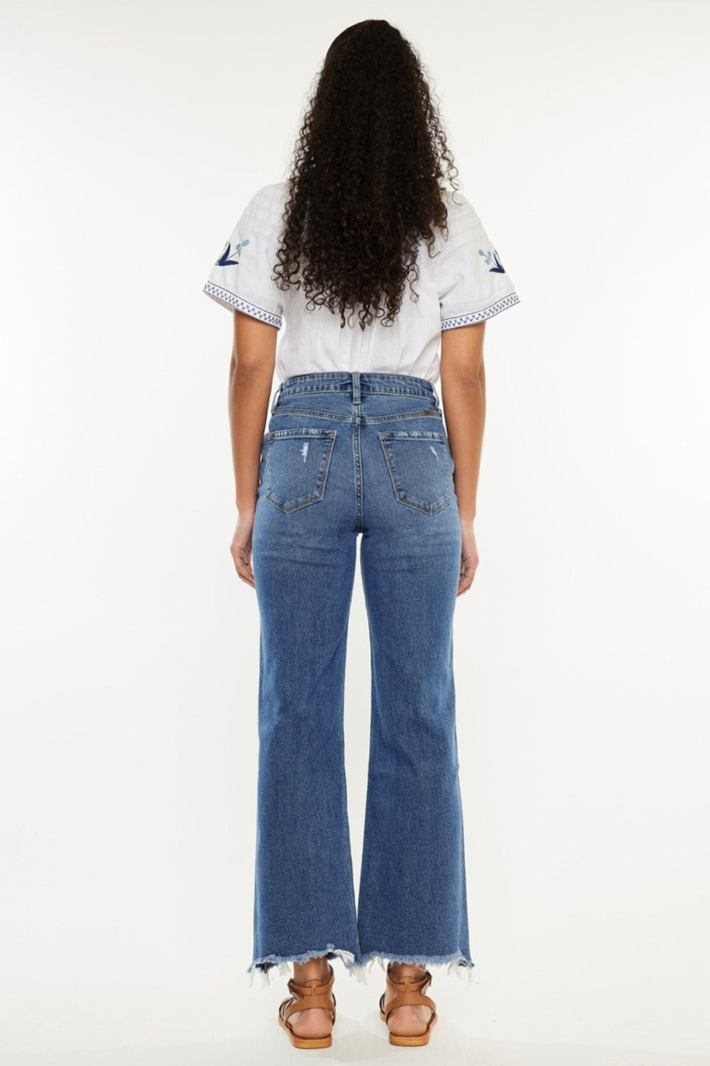 Kancan Full Size High Rise Slim Wide Leg Jeans 