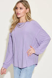 Basic Bae Full Size Ribbed Round Neck Long Sleeve T-Shirt Sweaters & Cardigans