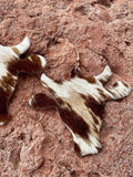 PU Leather Bull Head Earrings 
