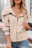 Zip Up Long Sleeve Cardigan 