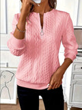 Texture Half Zip Long Sleeve Sweatshirt 