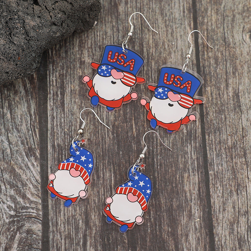 2 Pair Acrylic Gnome Earrings 
