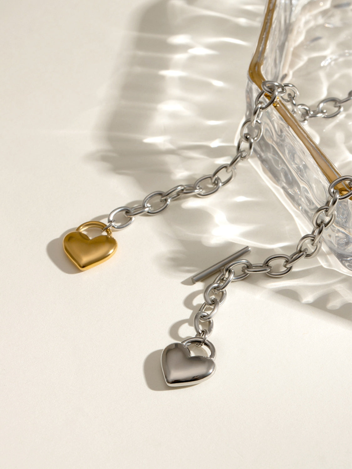 Stainless Steel Heart Chain Necklace 
