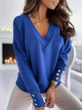V-Neck Long Sleeve Sweatshirt 