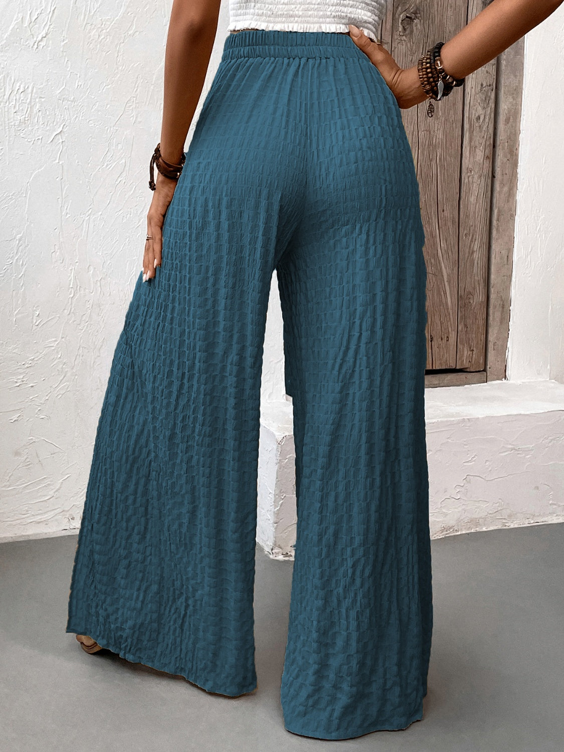 Honey Tied Slit Wide Leg Pants 