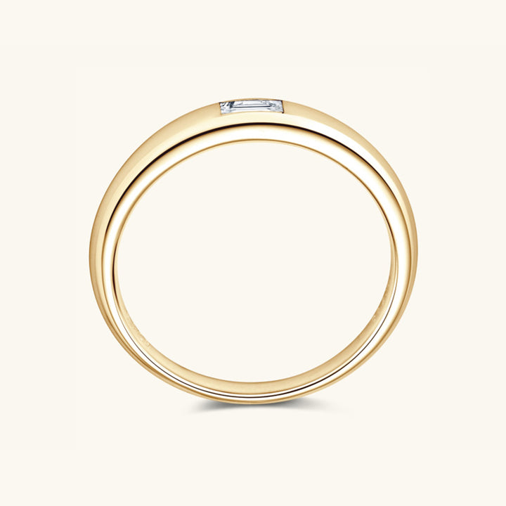 925 Sterling Silver Inlaid Moissanite Ring 