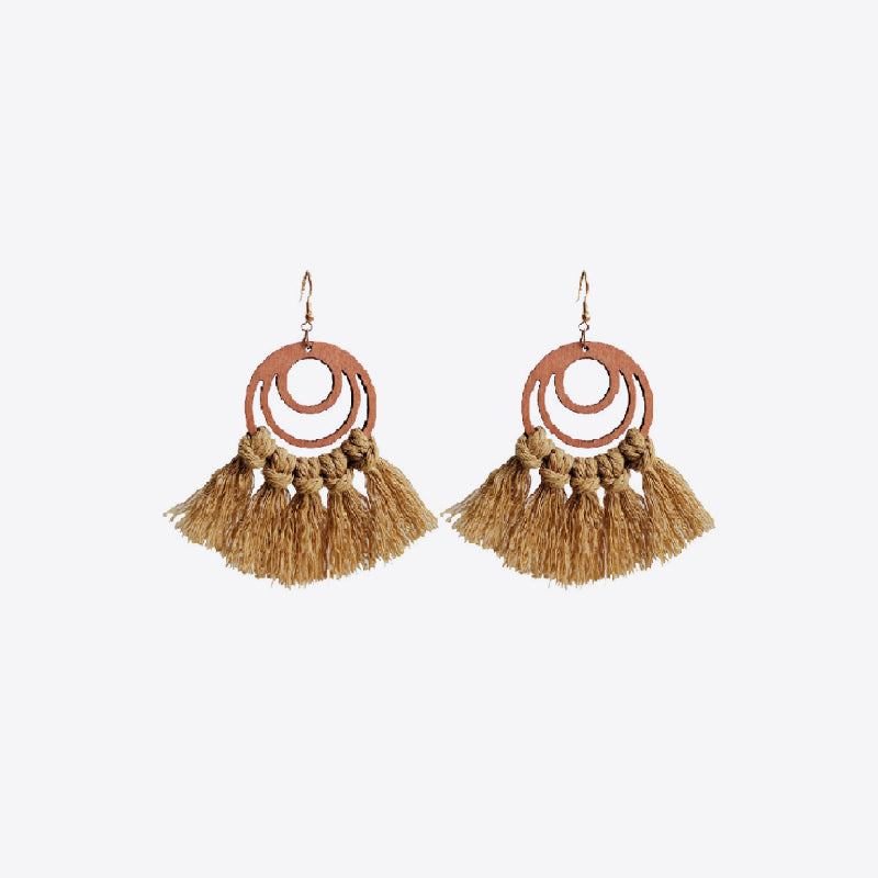 Tassel Detail Geometric Earrings 