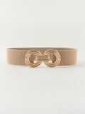 Geometric Buckle Elastic Wide Belt 