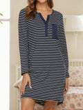 Striped Long Sleeve Lounge Dress Lingerie & Nightwear