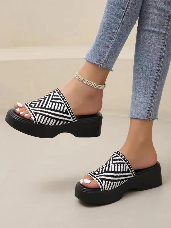 Open Toe Platform Cloth Sandals 