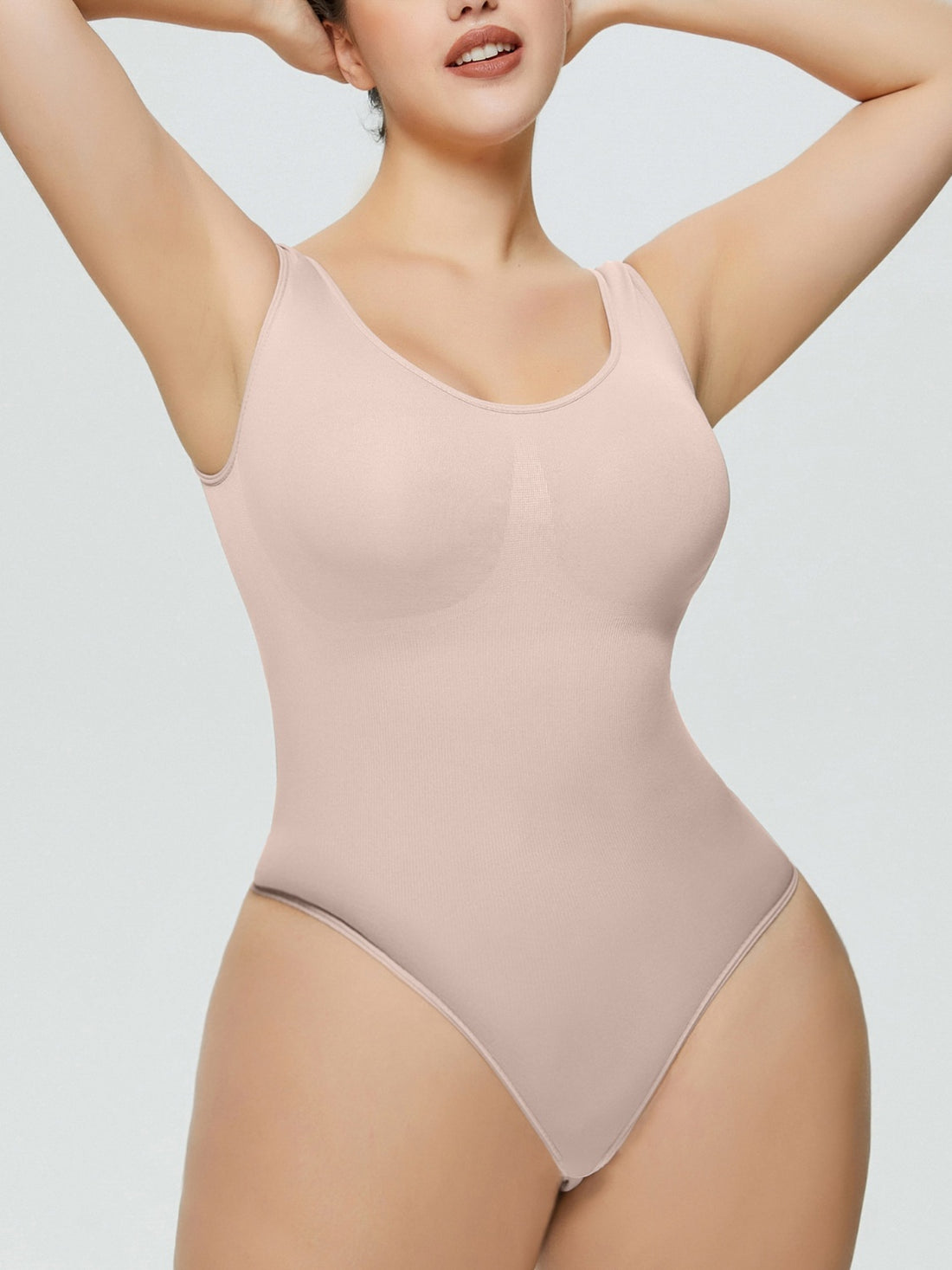 Scoop Neck Wide Strap Shaping Bodysuit 