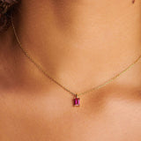Titanium Steel Inlaid Zircon Pendant Necklace 