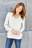 Basic Bae Full Size V-Neck Lantern Sleeve Top 