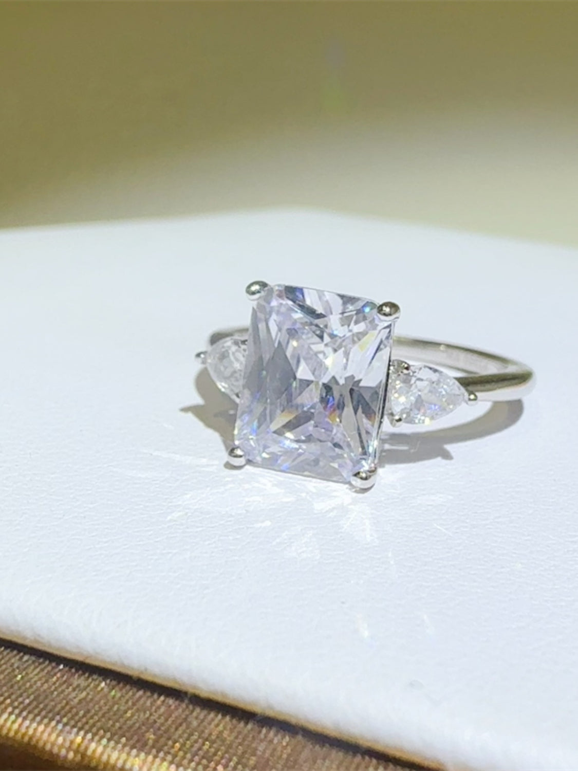 3 Carat Moissanite 925 Sterling Silver Square Shape Ring Accessories