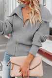 Zip Up Long Sleeve Cardigan 