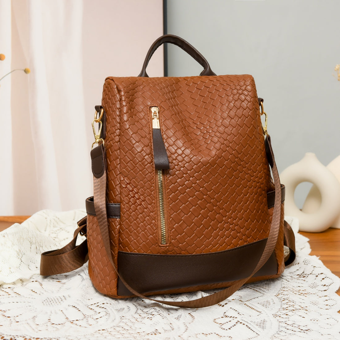 PU Leather Backpack Bag 