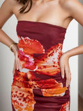 Printed Tube Sleeveless Maxi Dress Dresses